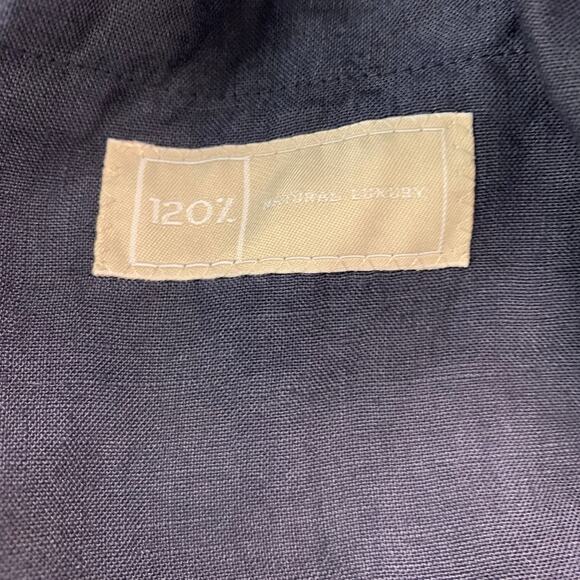 120% LINO Size 46 Navy Linen Notch Lapel Sport Coat - Picture 6 of 10